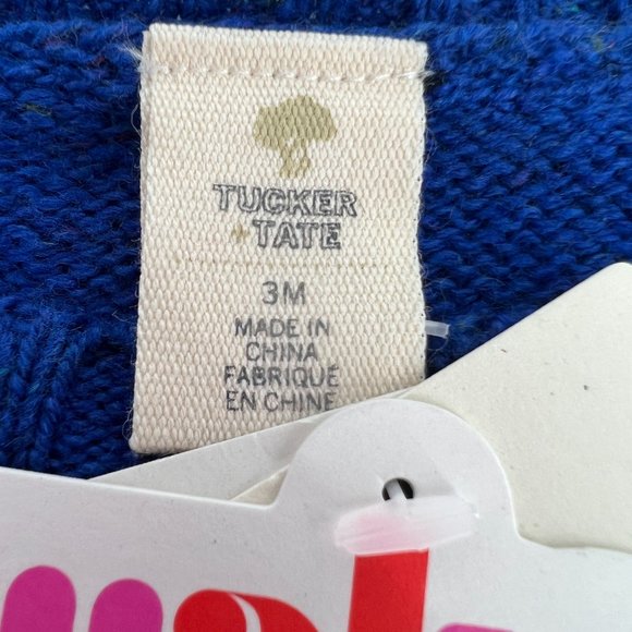 Tucker + Tate Babies Christmas sweater In Blue Surf Stegosaurus 3M NWT - Picture 5 of 7
